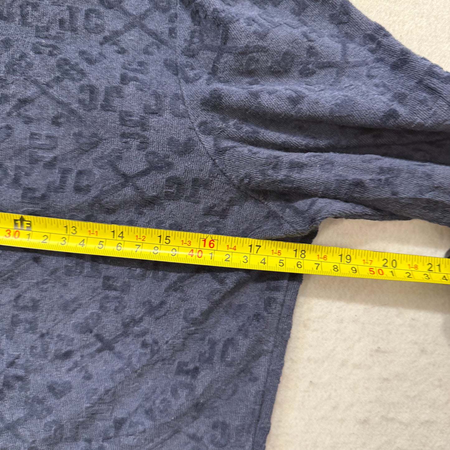 Vintage Juicy Couture Navy Monogram Embellished Terrycloth Zip Up Hoodie Size S