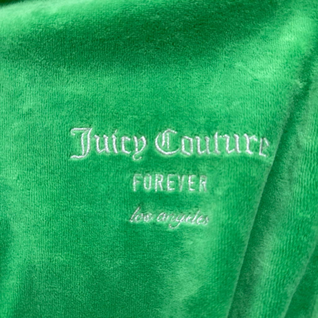 Green Velour Juicy Couture X Forever 21 Hoodie w/ Rare Rhinestone Design SIZE 1X