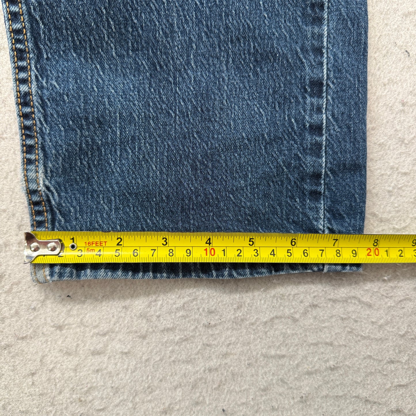 Levi's 505 Men's Blue Denim Jeans Straight Fit Zip-Fly Pockets Size W36xL30