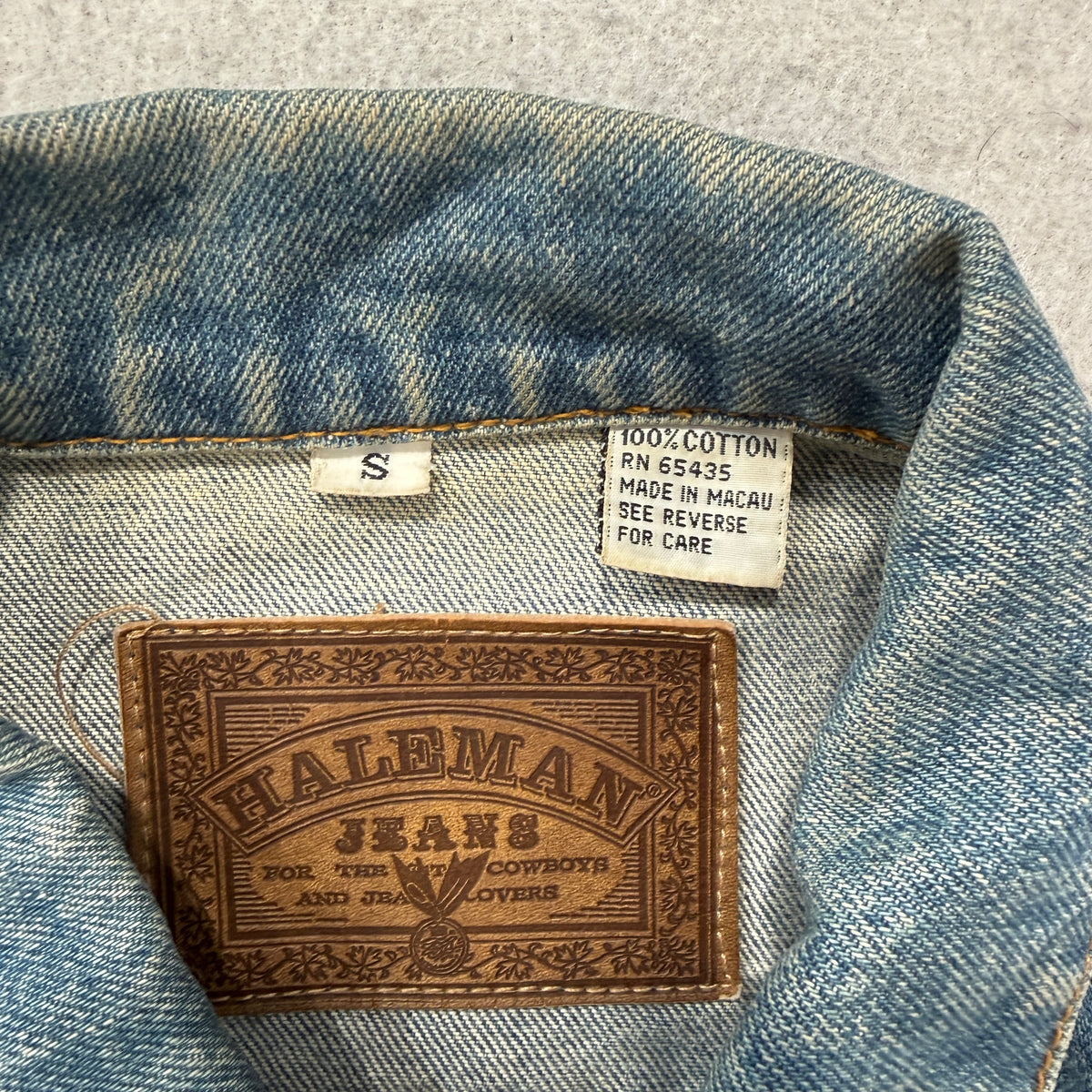 Baleman Jeans Vintage KRCL Embroidered Denim Trucker Jacket Size S photo 3