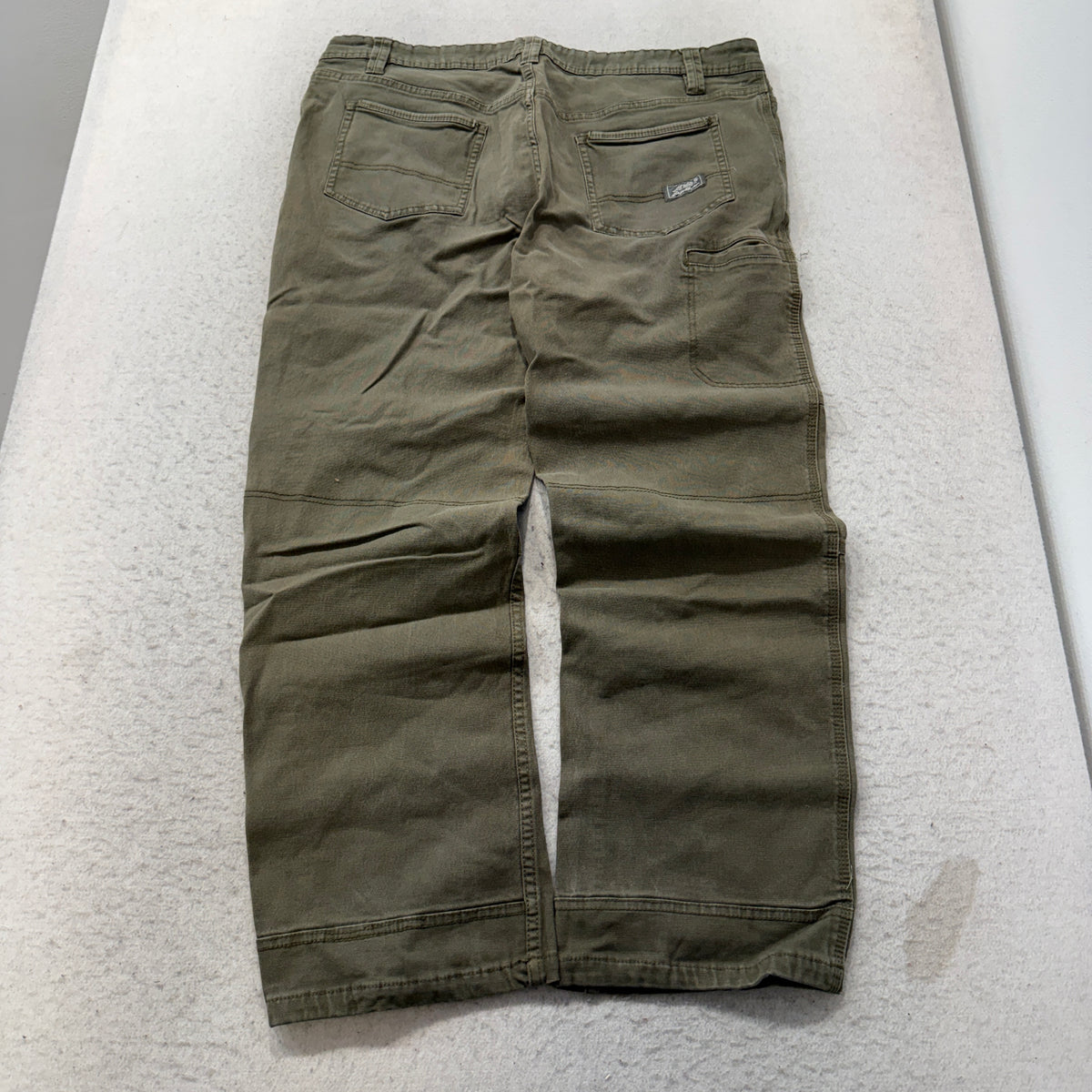 Eddie Bauer Relaxed Fit Canvas Pants Men's Olive Green Cotton Outdoor Size 38x30 photo 2