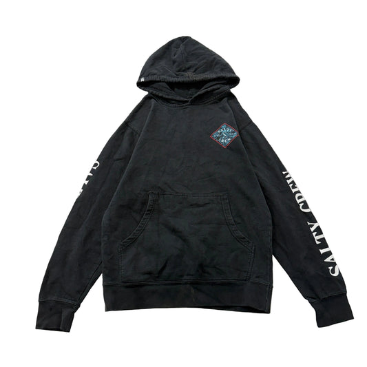 Salty Crew Pullover Hoodie Men's Black Graphic Sleeve Logo Fleece Size S photo 1