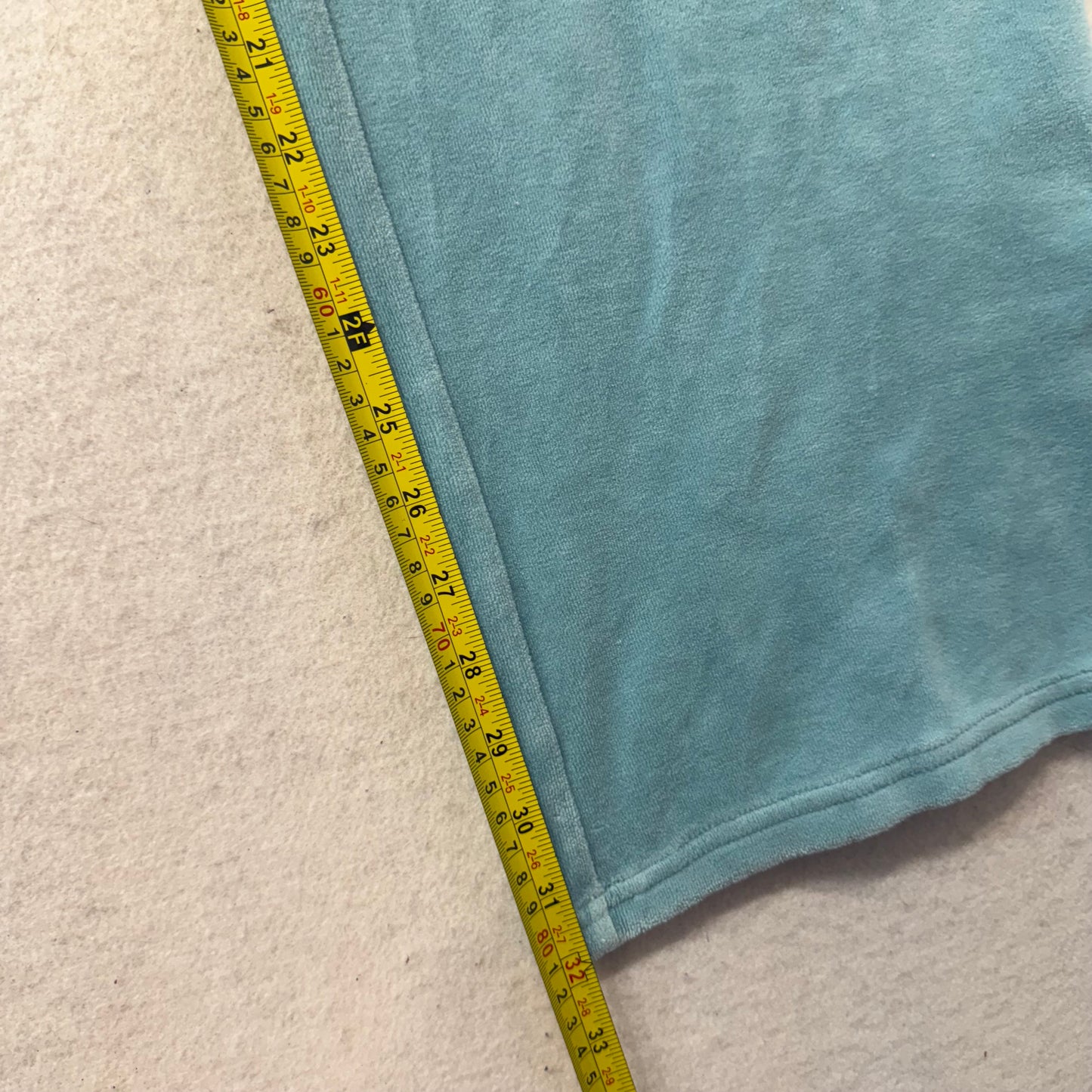 Juicy Couture Women's Turquoise Velour Flared Track Pant Drawstring Y2K Size M