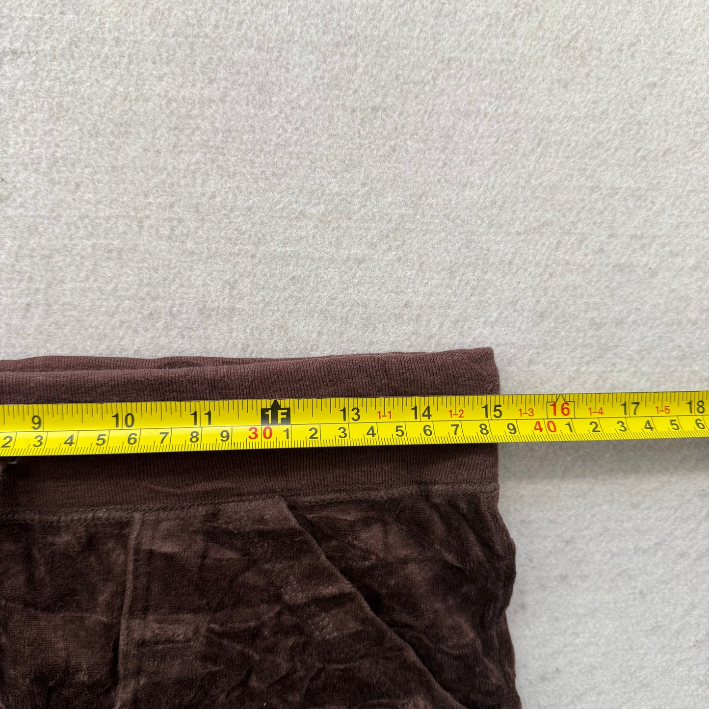 Juicy Couture Women's Brown Velour Flared Track Pant Back Snap Pockets Size M