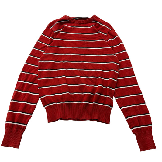 LOGG by H&M Men's Red Striped Pullover Knit Sweater Crewneck Office Y2K Size S