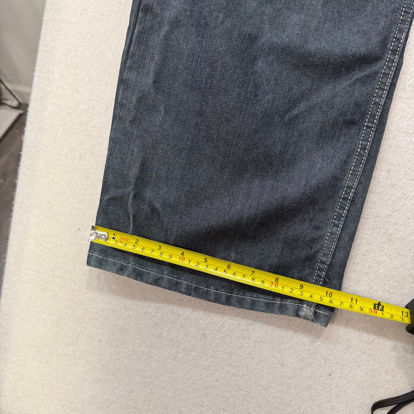 GS115 Men Medium Wash Blue Denim Straight Wide Leg Jeans Zip Flap Pocket Size 40