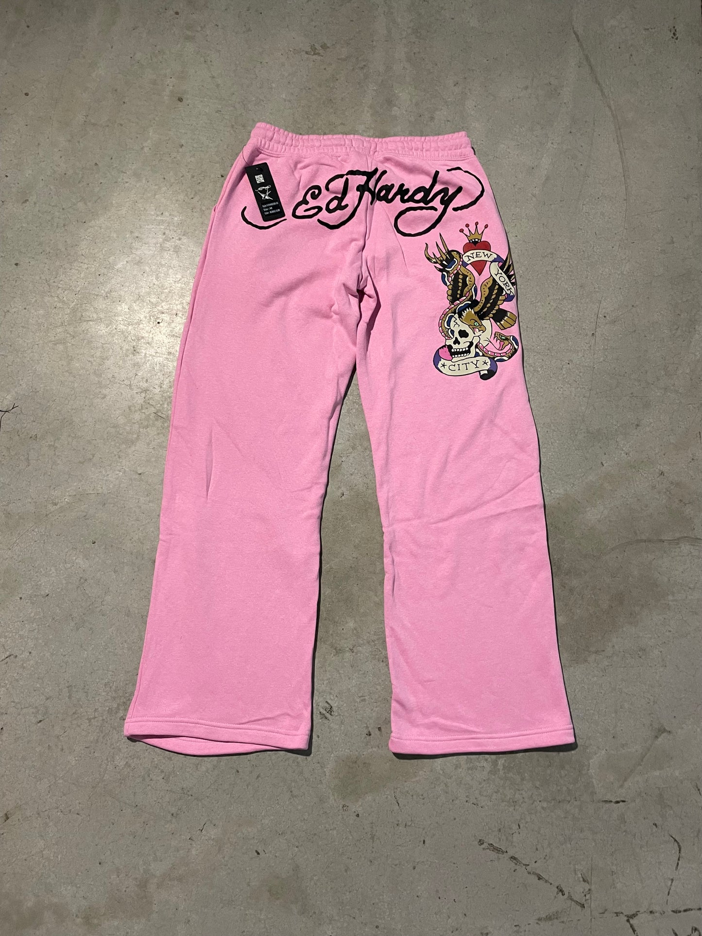 Ed Hardy “Flying Skull” Pink Flare Pants