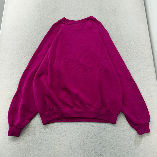 Hanes Vintage Magenta Floral Crewneck Sweatshirt USA Size XL photo 2