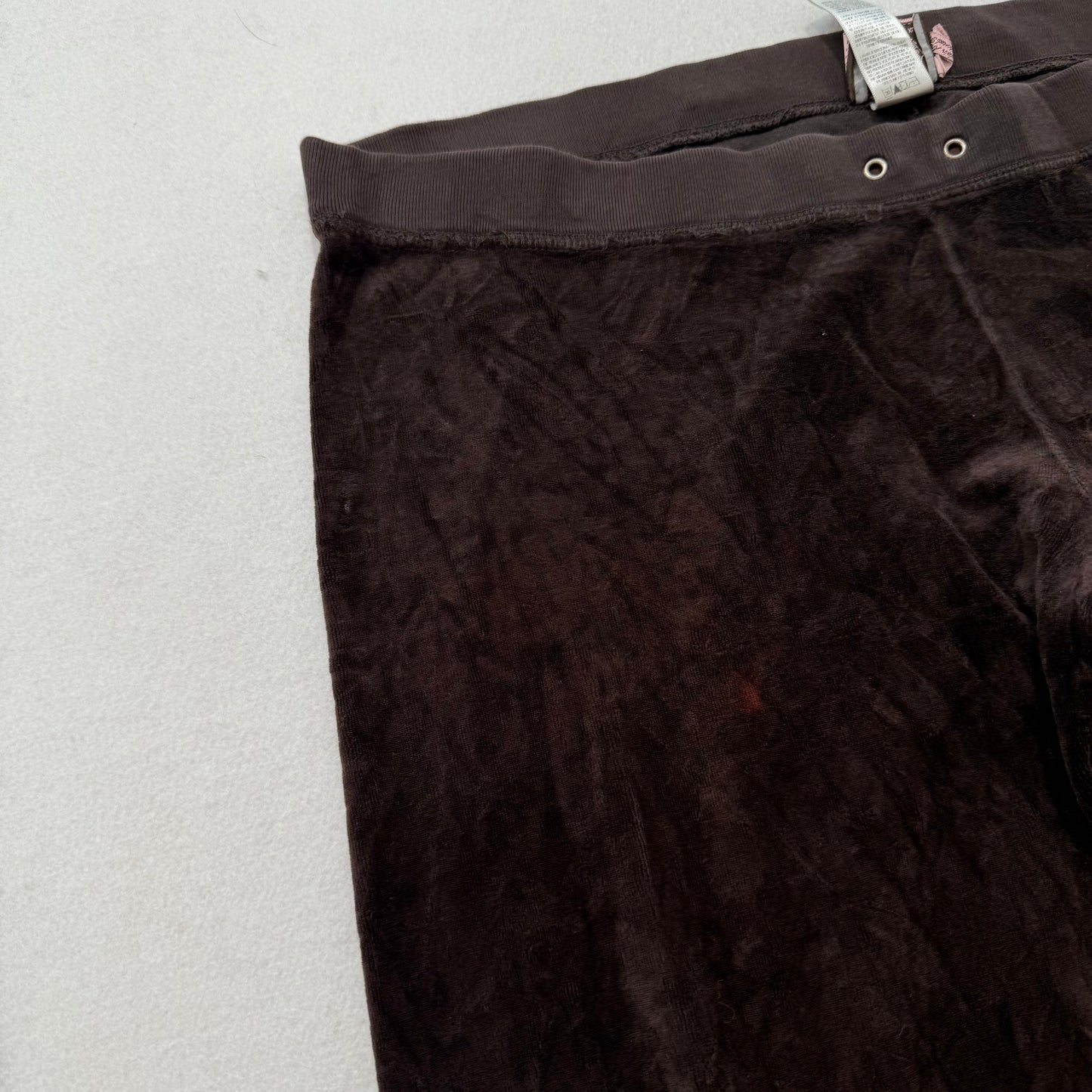 Juicy Couture Women's Dark Brown Velour Wide Leg Flare Track Pant Casual Size XL