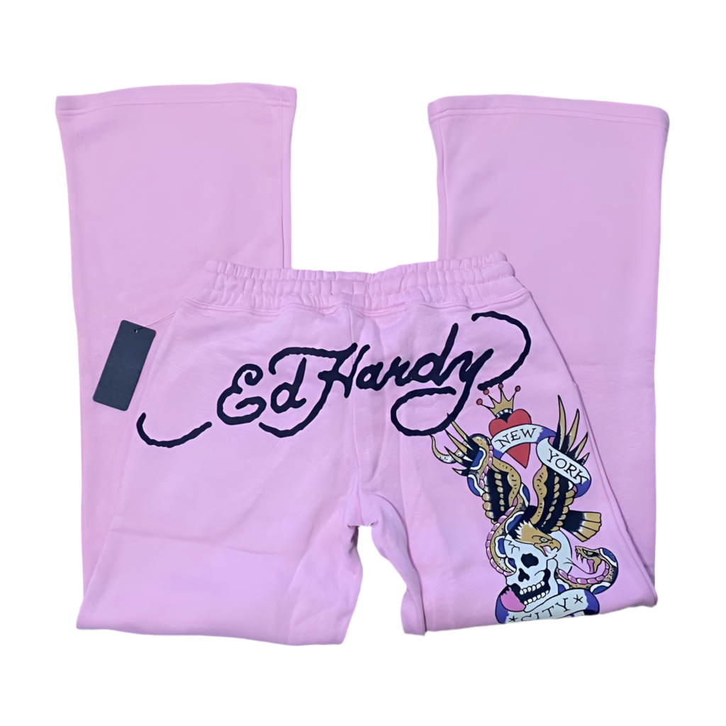 ED HARDY “FLYING SKULL” PINK Women's Set