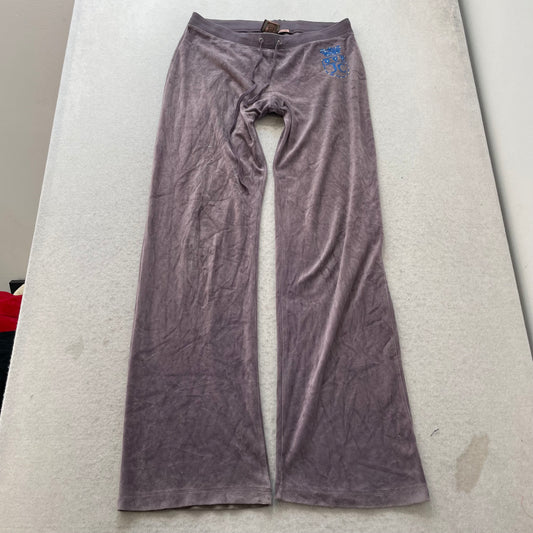 Juicy Couture Womens Dusty Purple Velour Flared Leg Track Pant Drawstring Size M