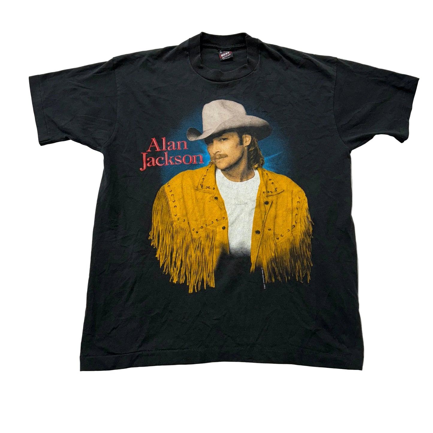 Fruit Of The Loom Alan Jackson Men's Black Cotton T-Shirt Graphic Tee Size XL