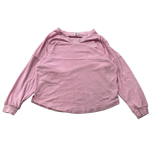 Victoria's Secret PINK Women's Light Pink Sweatshirt Pullover V-Neck Y2K Size M