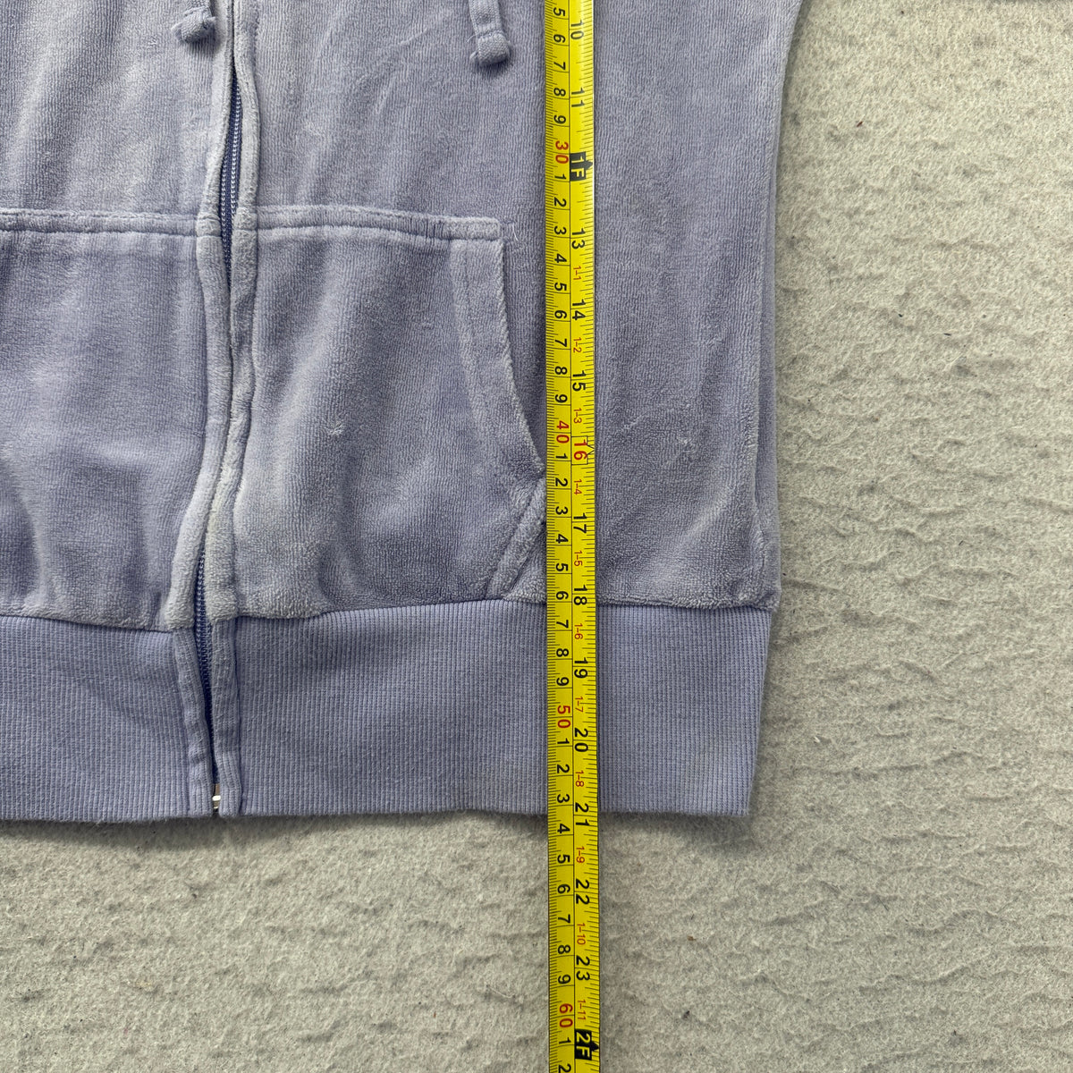Vintage Juicy Couture Women's Lavender Zip-Up Hoodie Back Graphic Logo Size S