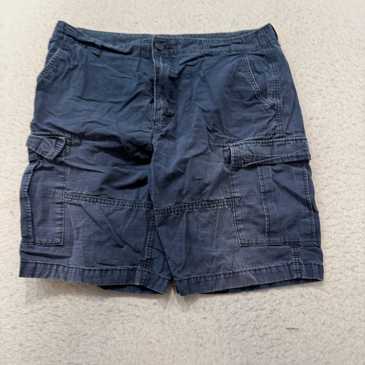 Gap Cargo Shorts Men's Navy Blue Ripstop Cotton Utility Pockets Size 36 photo 1