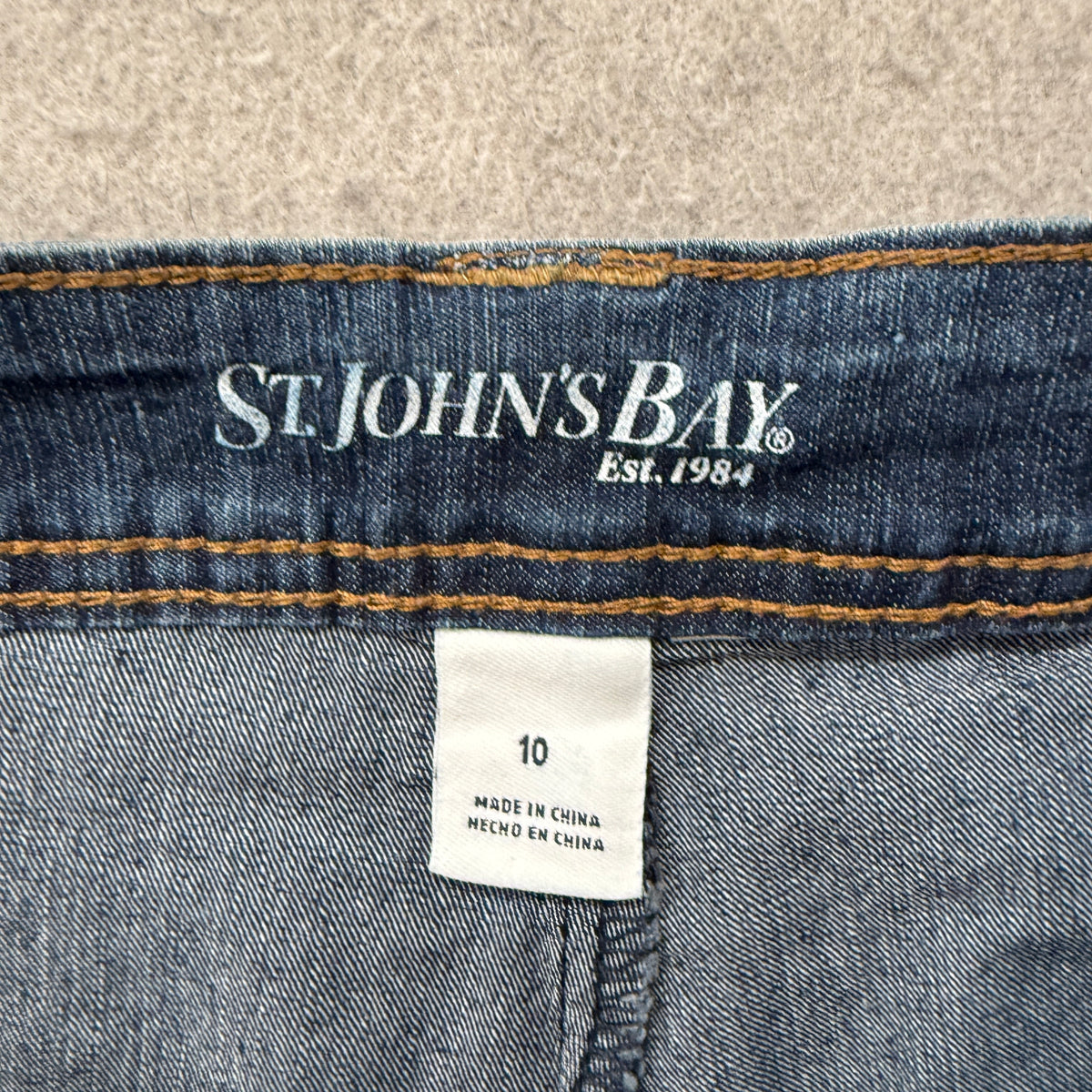 St. Johns Bay Womens Denim Mini Skirt Size 10 photo 3