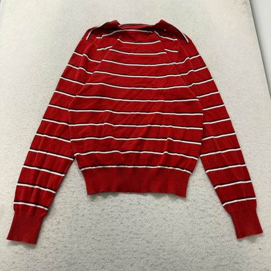 LOGG by H&M Men's Red Striped Pullover Knit Sweater Crewneck Office Y2K Size S