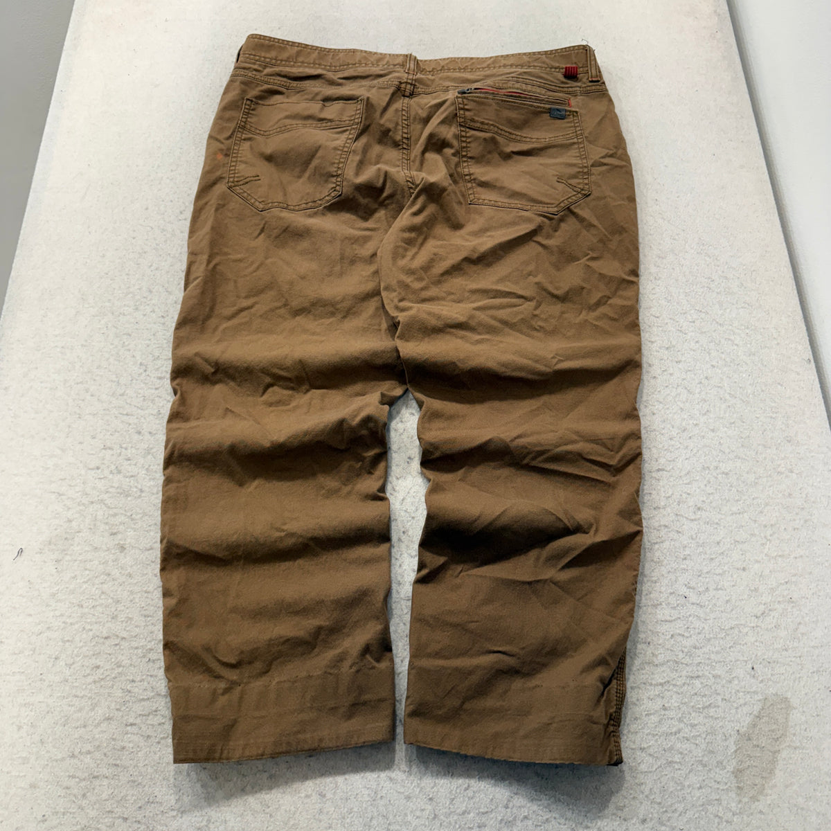 L.L.Bean Belted Canvas Pants Men's Brown Utility Zip Pocket Outdoor Size 38x29 photo 2