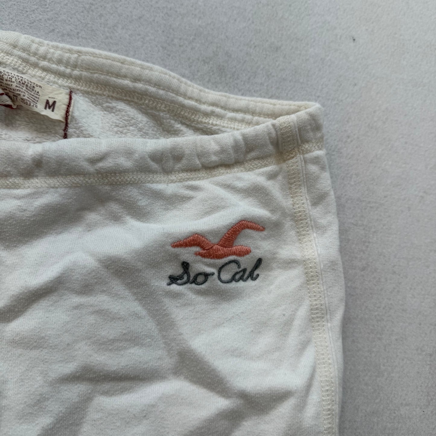 Hollister Women's White Fleece Straight Leg Capri Sweatpants Loungewear Size M