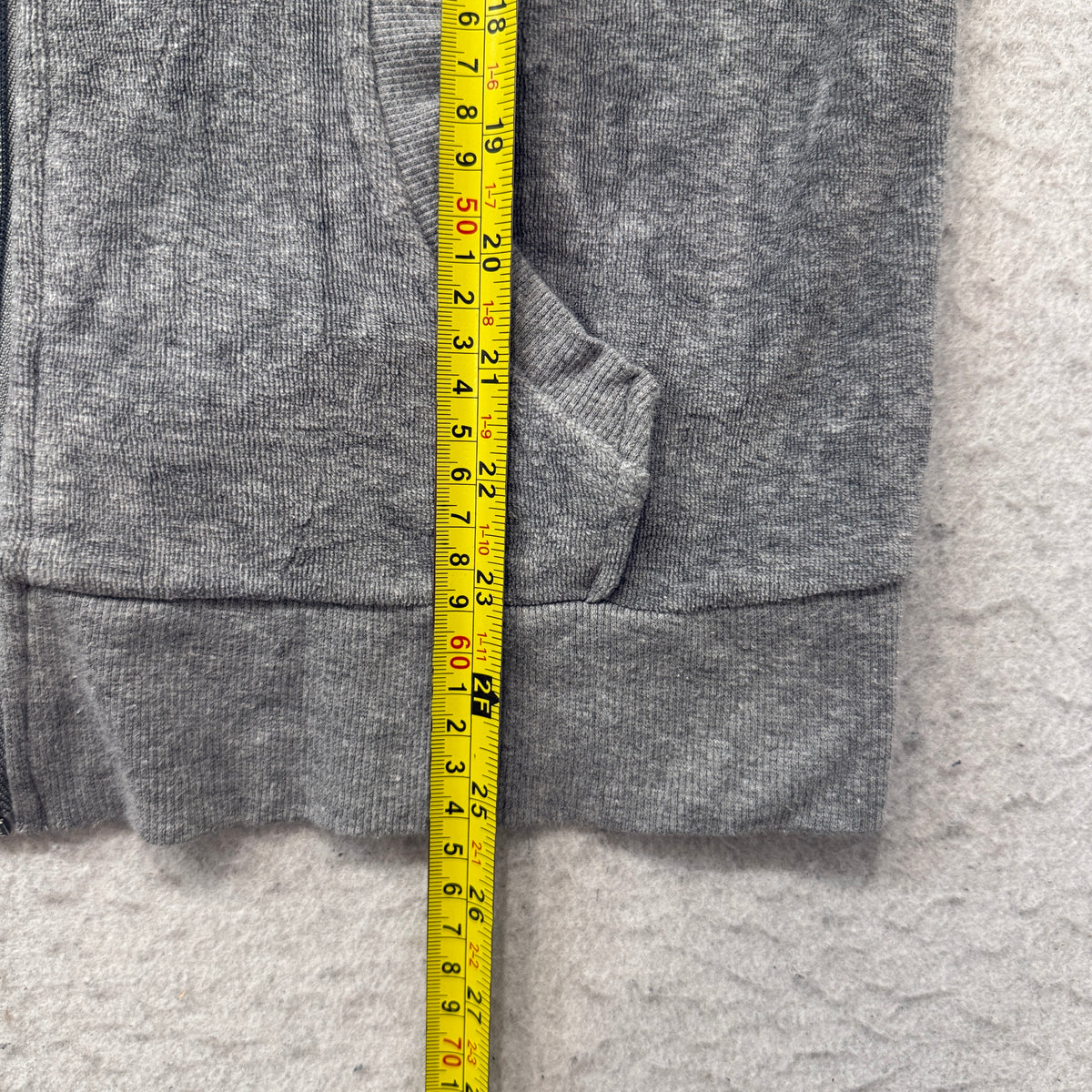 Juicy Couture Women's Gray Velour Zip-Up Track Jacket Loungewear Pockets Size M