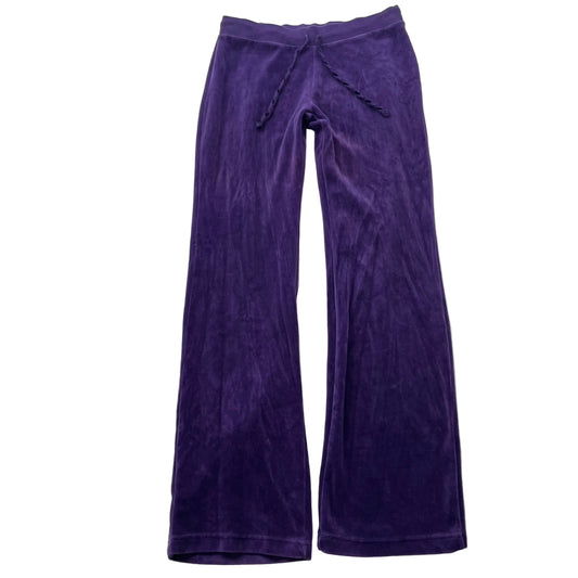 Juicy Couture Women's Dark Purple Velour Flared Track Pant Loungewear Y2K Size M
