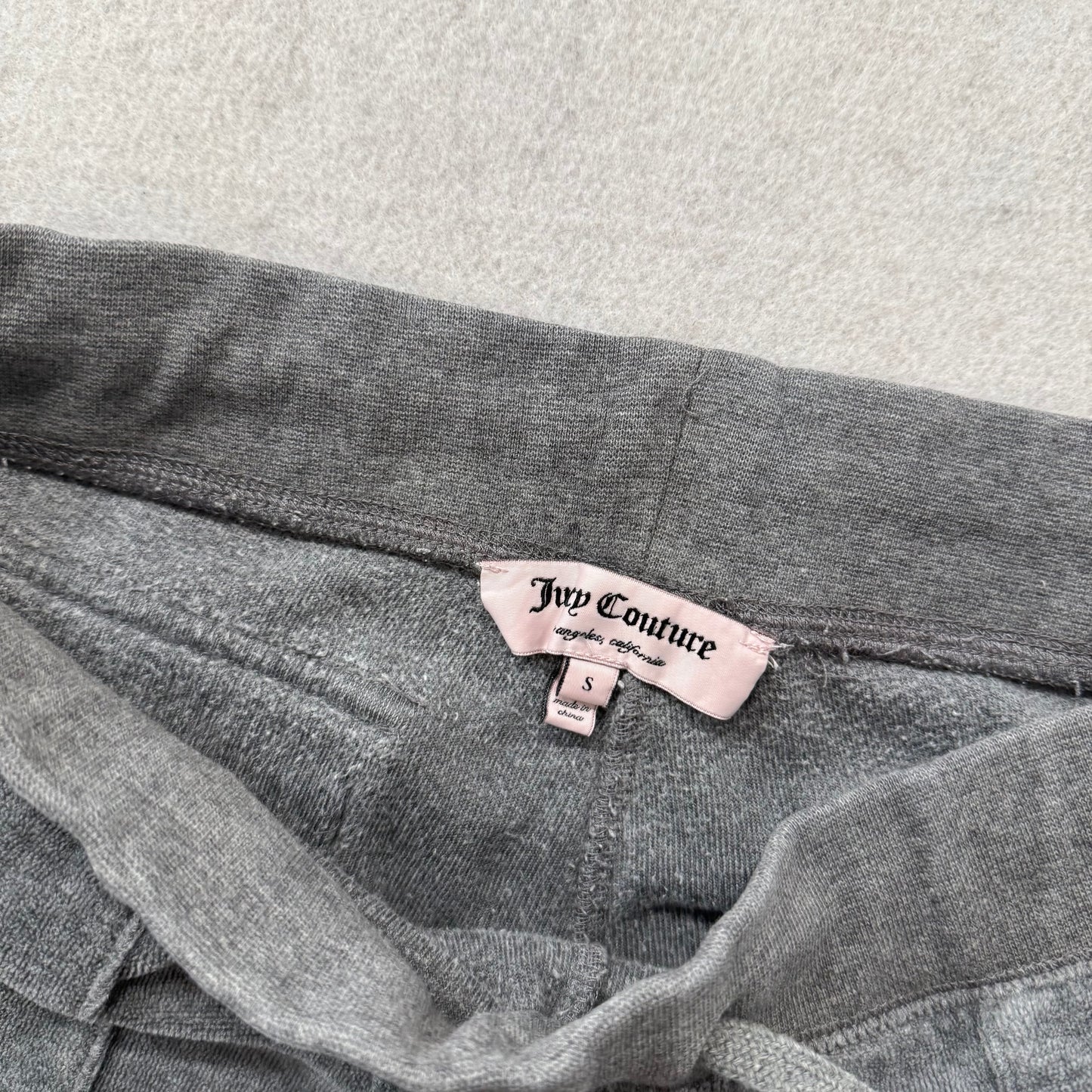 Juicy Couture Women's Gray Velour Flared Track Pants Pockets Loungewear Size S