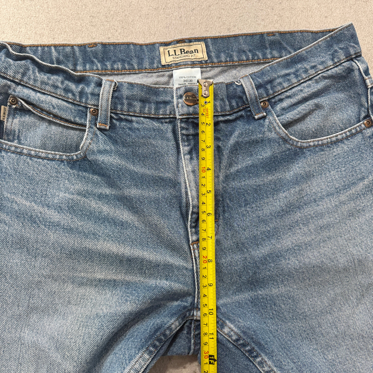 L.L.Bean Standard Fit Light Wash Jeans Size 34x30 photo 4