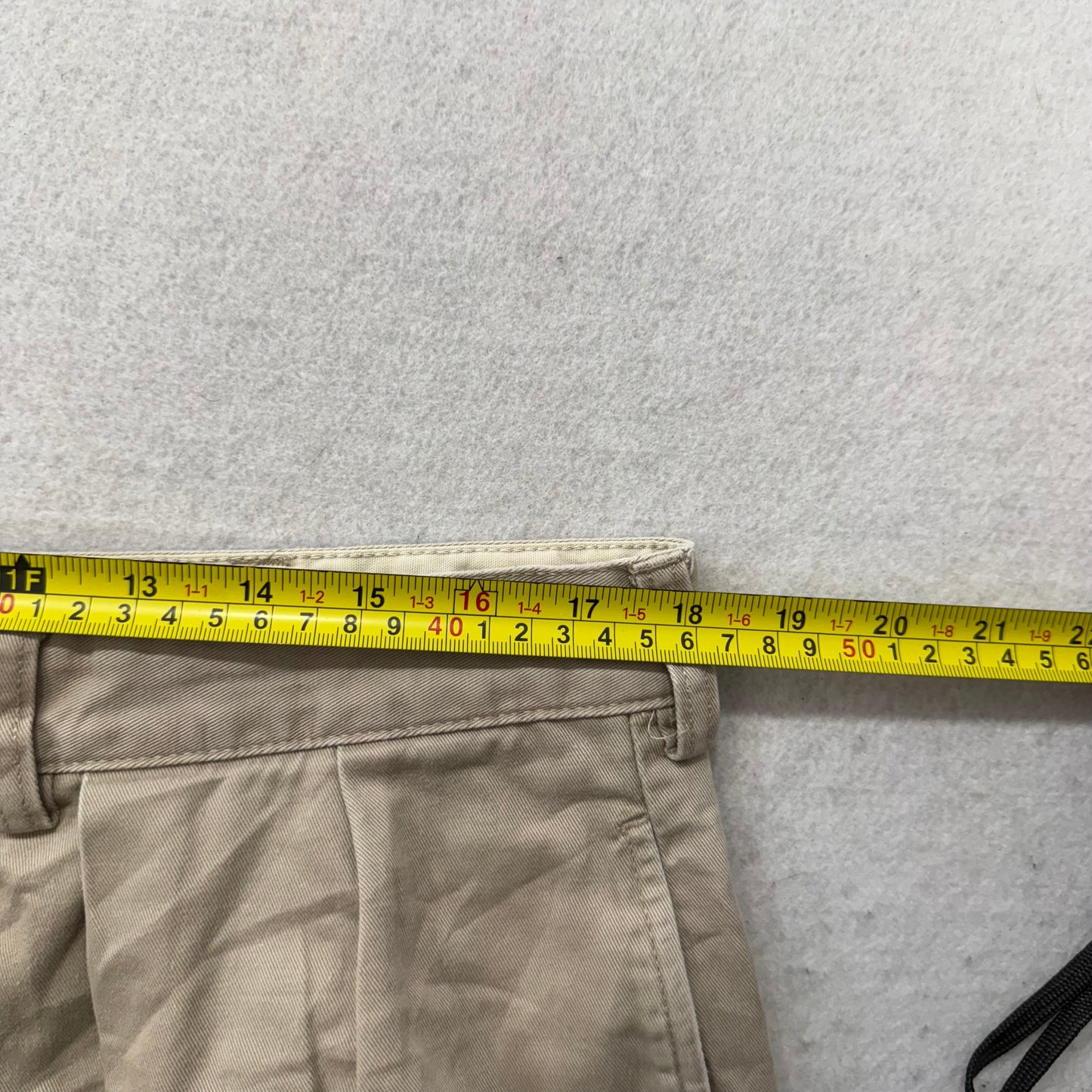 Polo by Ralph Lauren Men's Tan Cotton Pleated Chino Shorts Welt Pockets Size 36