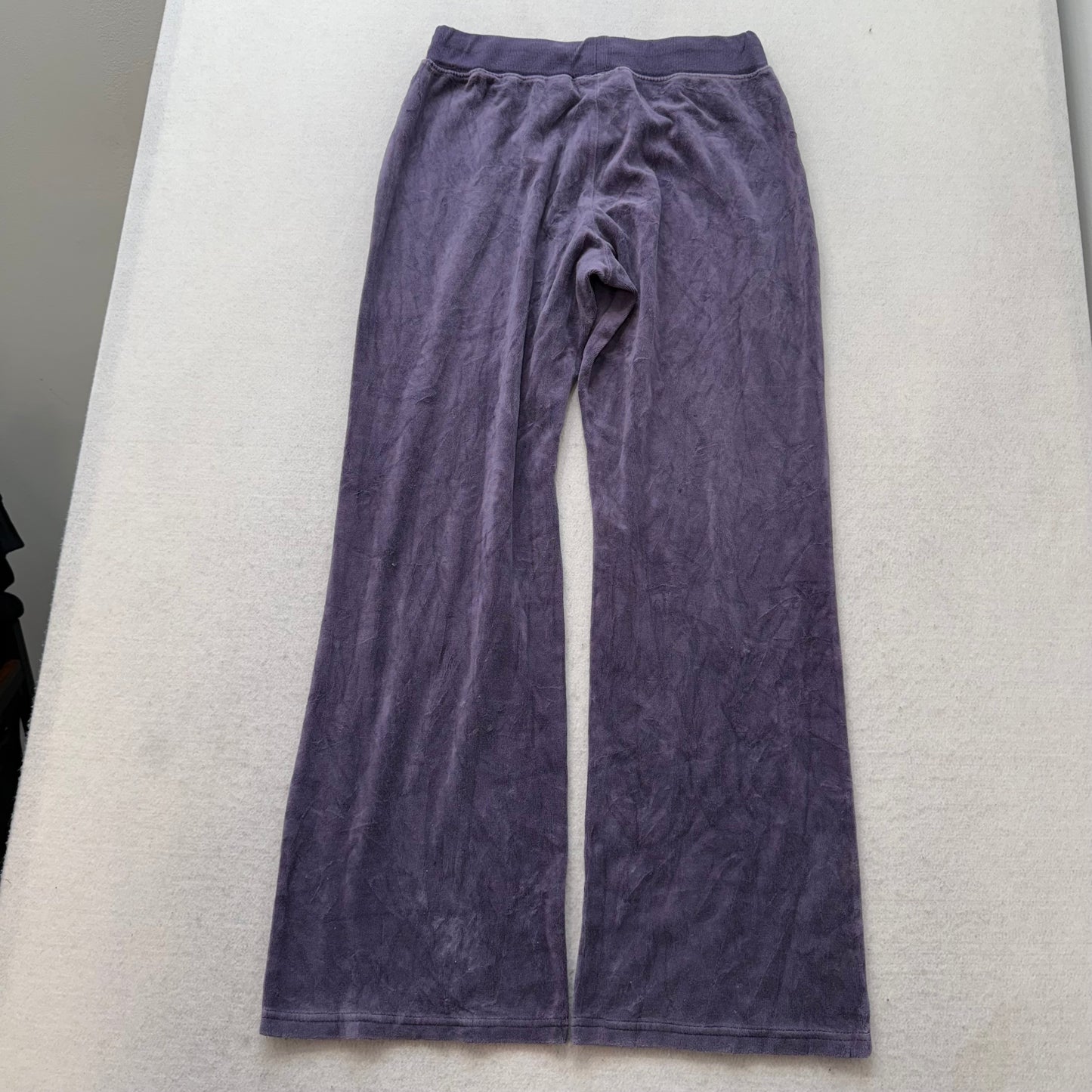 Vintage Juicy Couture Women's Purple Flare Track Pant Low Rise Loungewear Size S