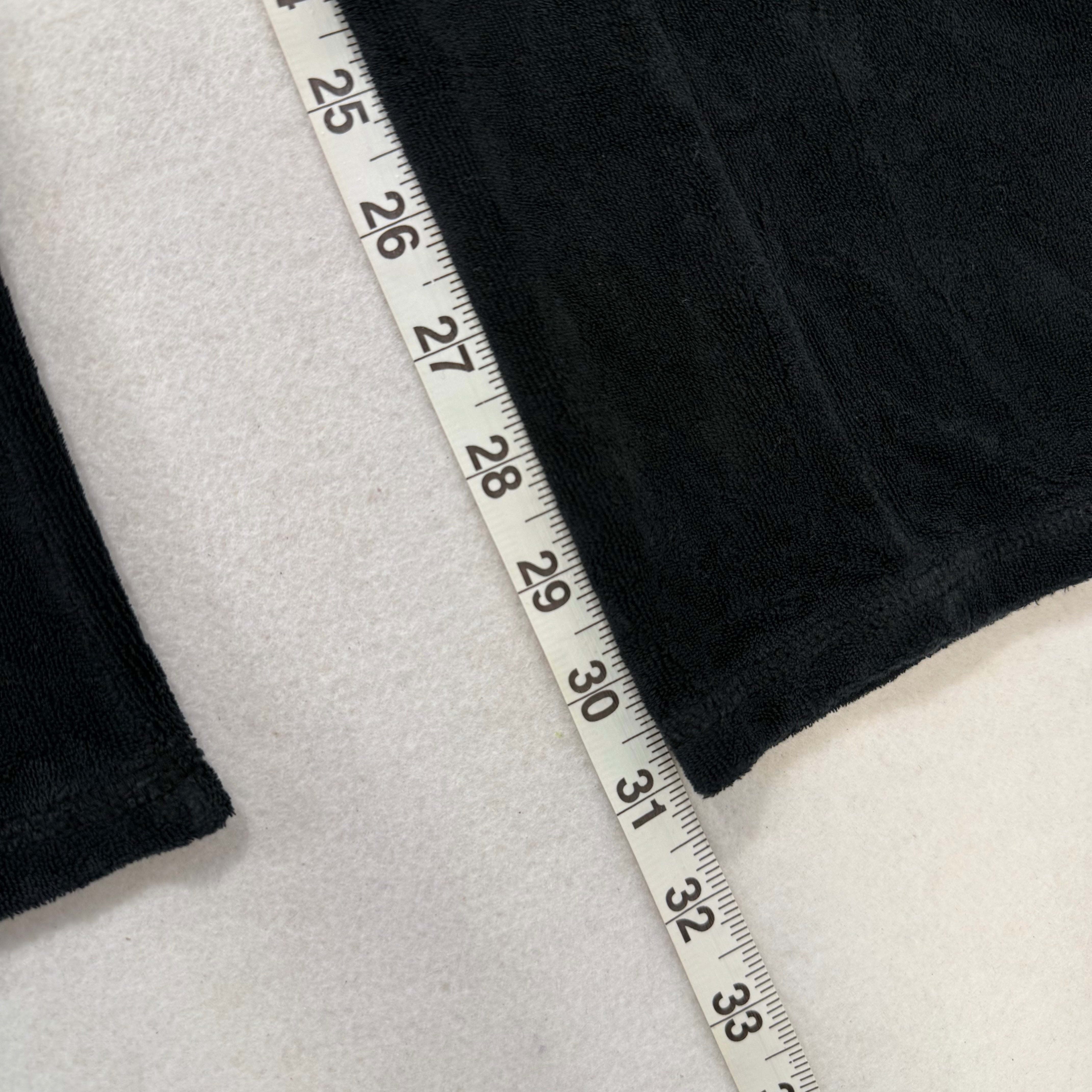 2003 Vintage Juicy Couture black terry cloth drawstring flare pants size M