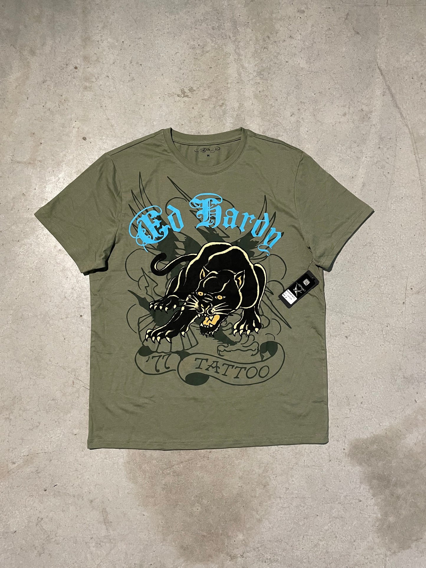 Ed Hardy “Crouching Panther” olive tee