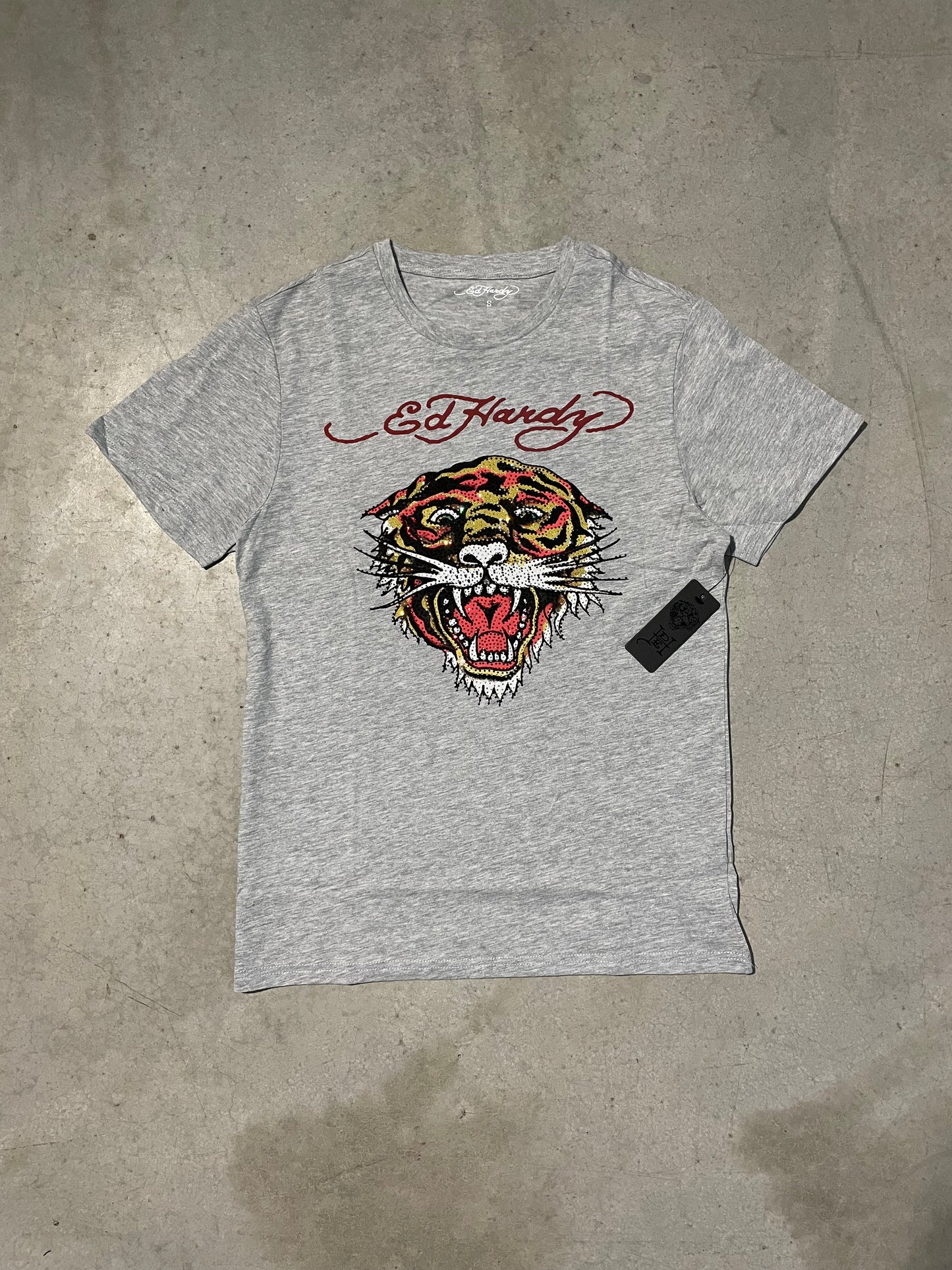 Ed Hardy “tiger” Rhinestone Tee