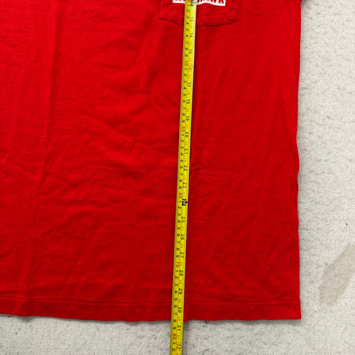 P-40 Warhawk red tee length measurement