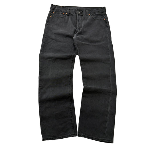 Levis 501 Black Button Fly Jeans Size 36x30 photo 1