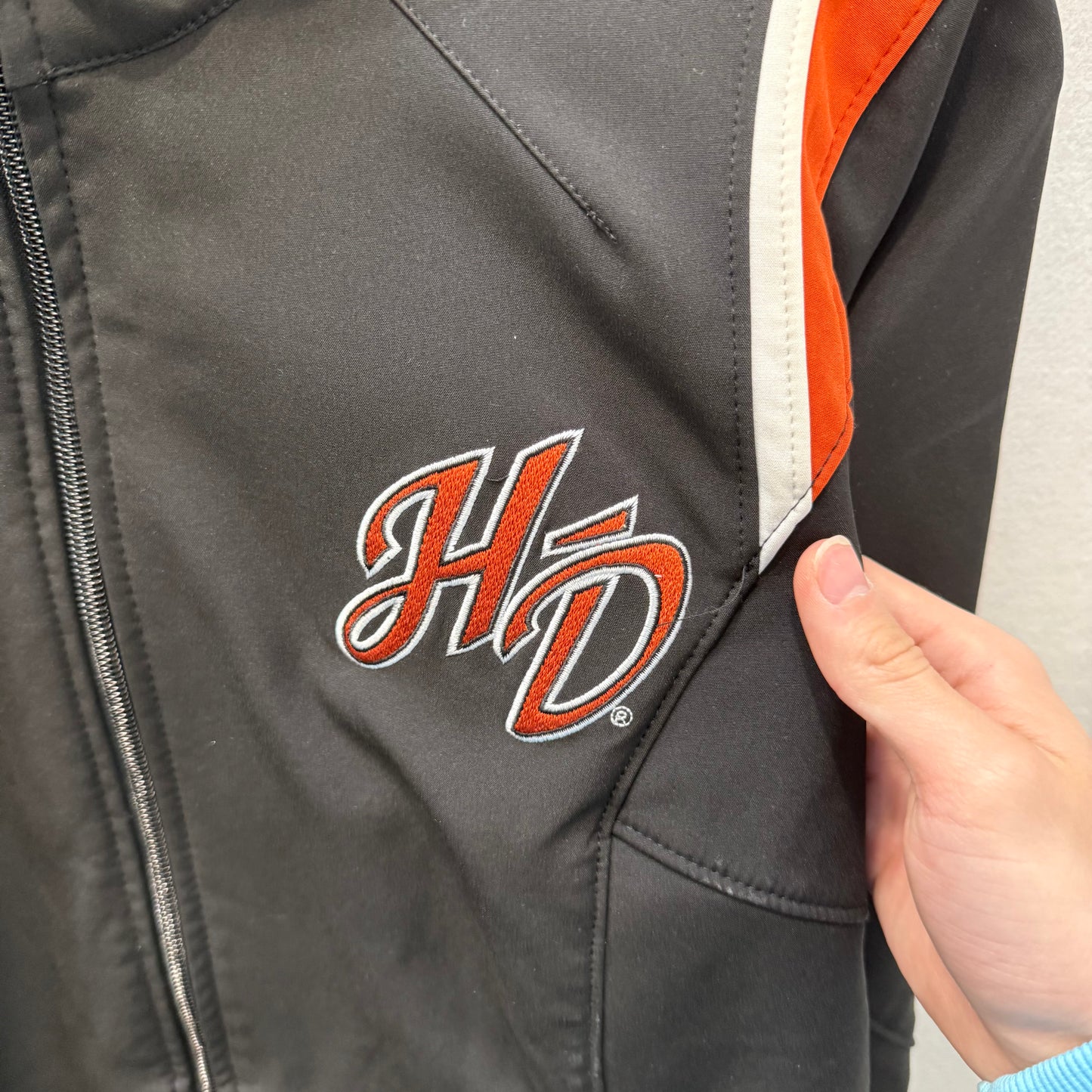 Harley-Davidson Women's Black Polyester Zip Up Riding Jacket Performance Size L