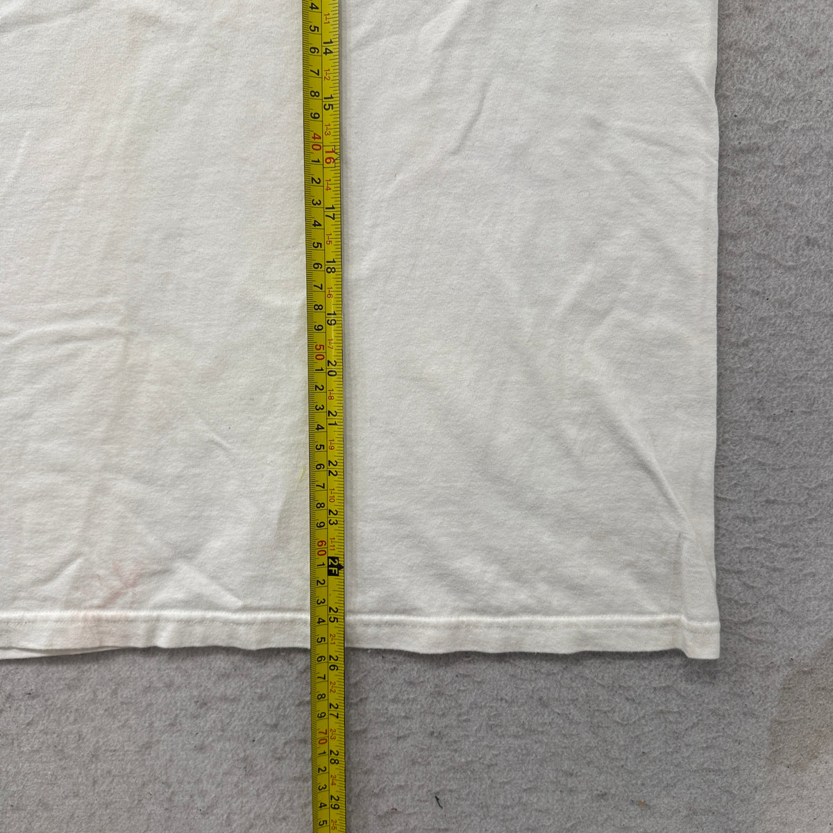 Armani Exchange cream tee length measurement