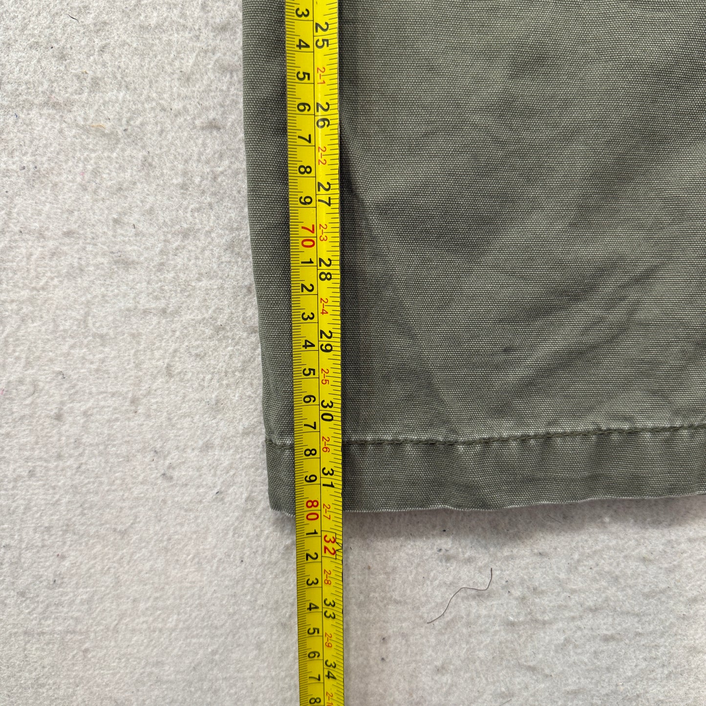 St. John's Bay Men's Olive Green Canvas Cargo Pants Pockets Classic Size 38x34