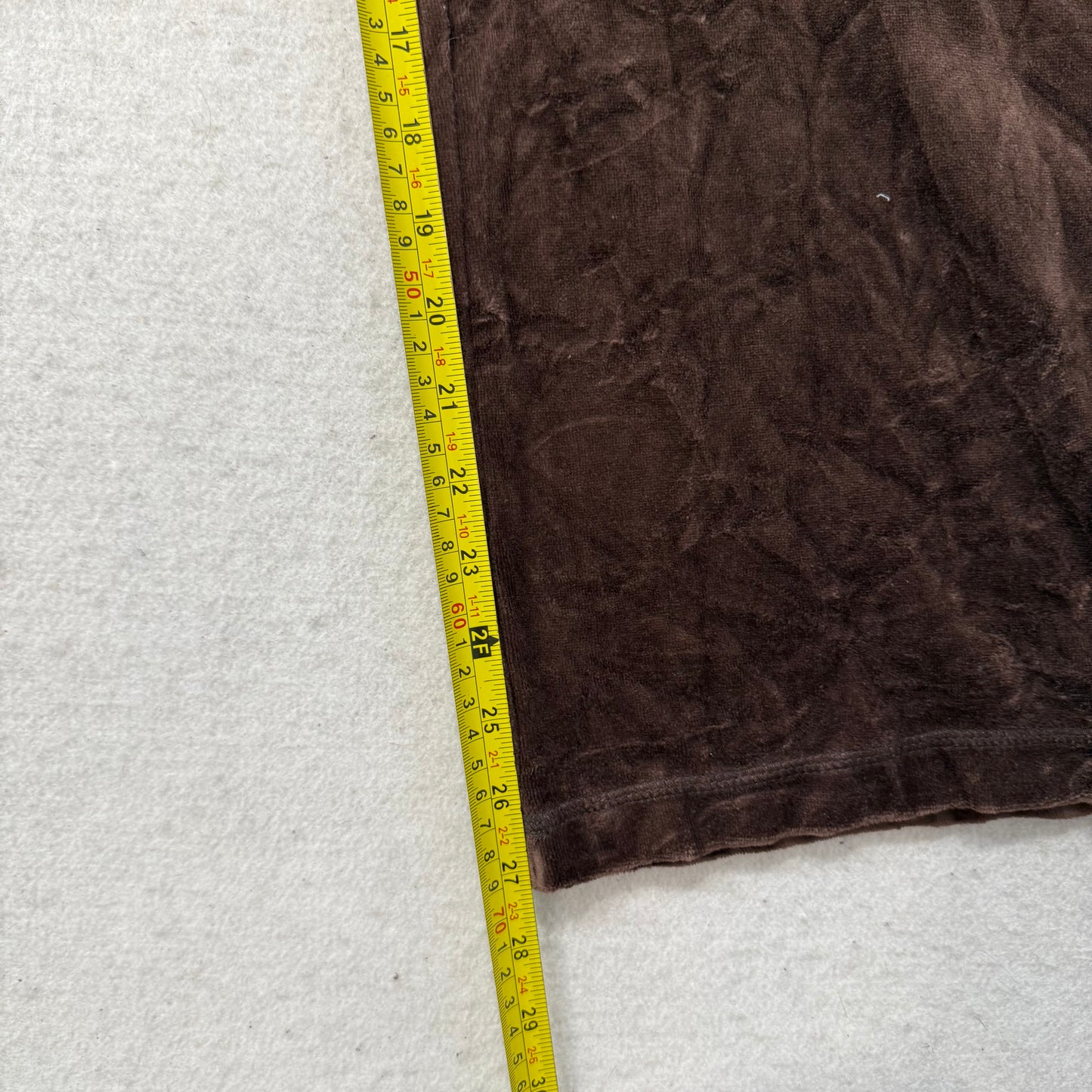 Juicy Couture Brown Velour Tracksuit Set Zip-Up Hoodie & Drawstring Pant Size M/L