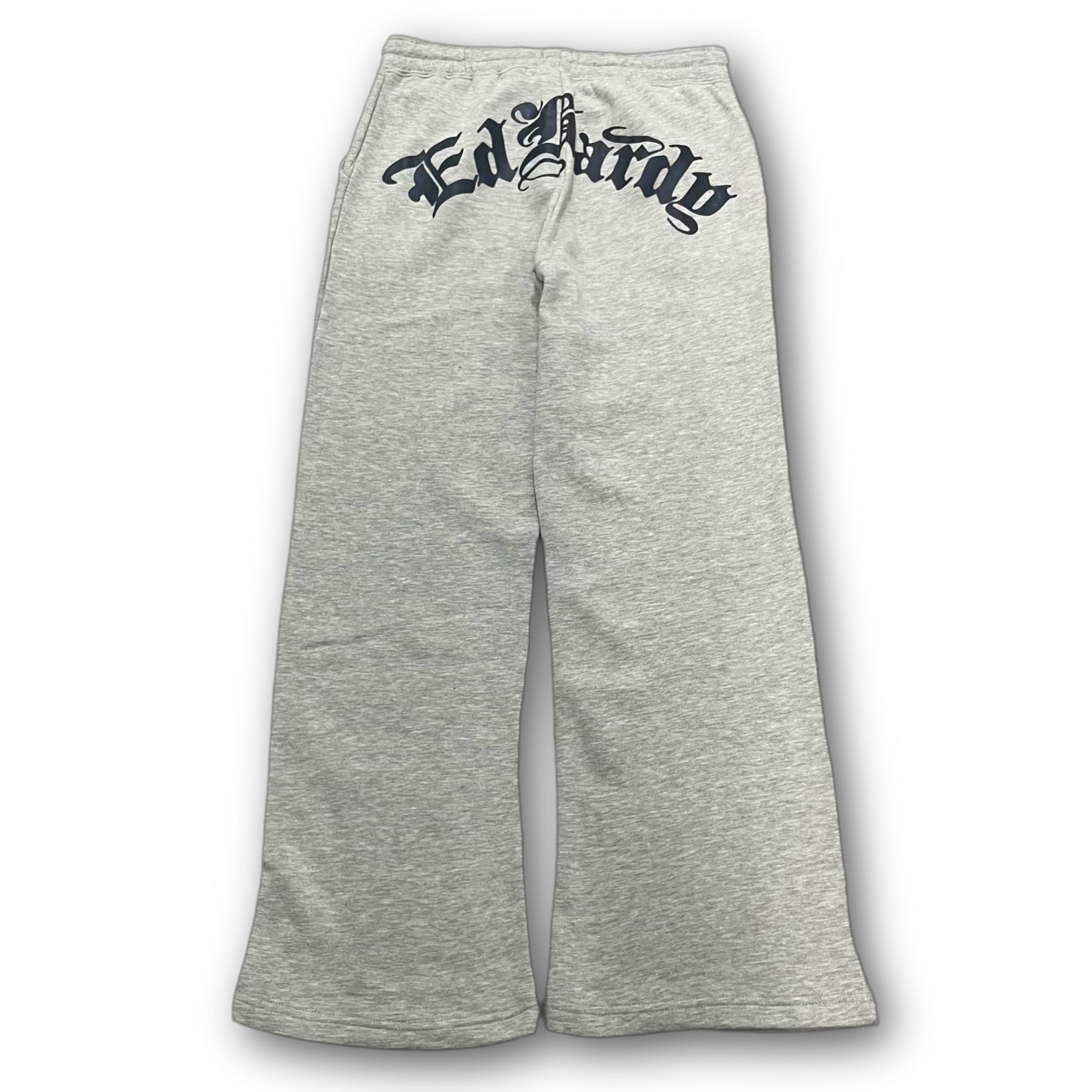 ED HARDY “Heart Of Roses” GREY FLARED PANTS - Clean Curriculums 
