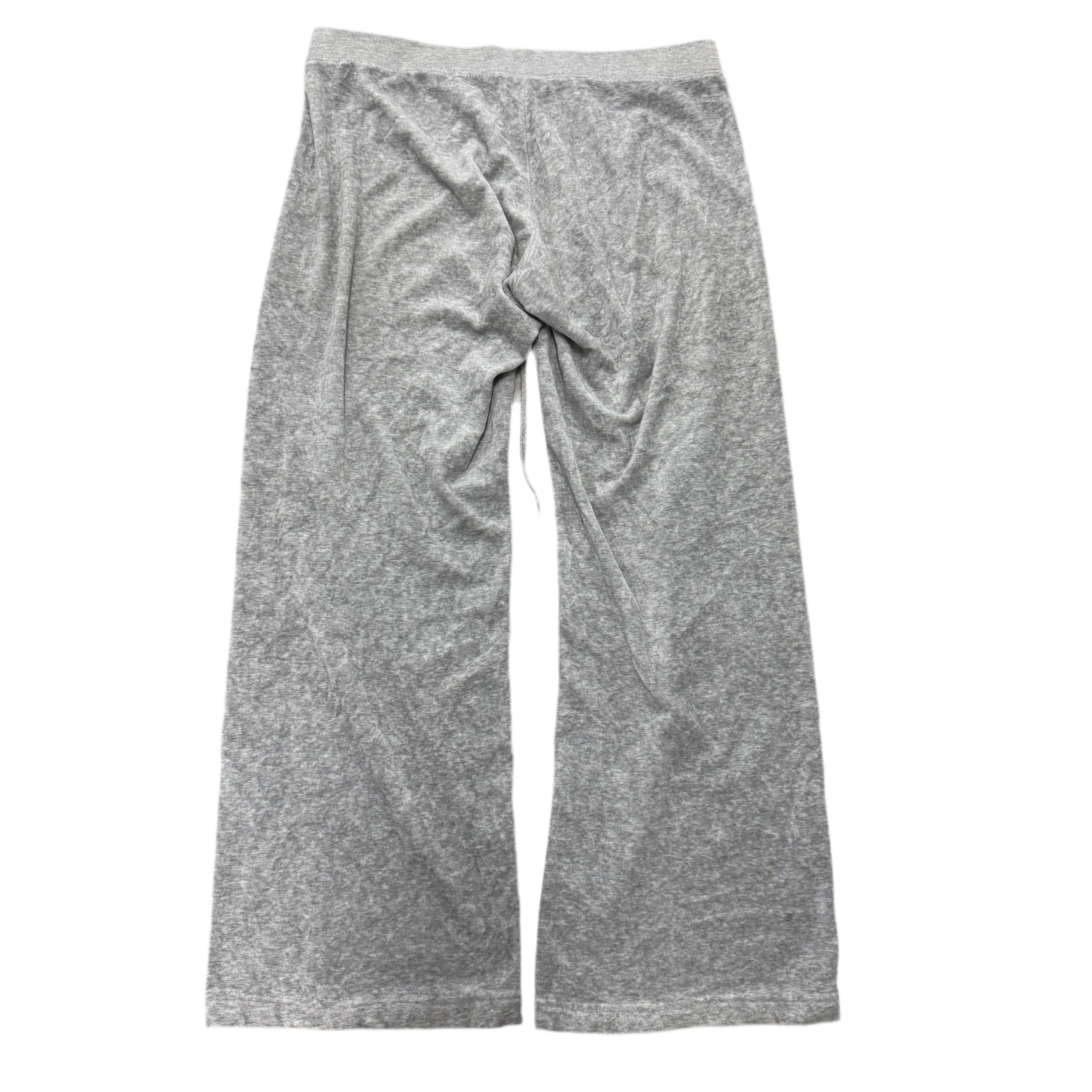 Gray VINTAGE Velour Juicy Couture Flared Pants w/ RARE DESIGN SIZE L