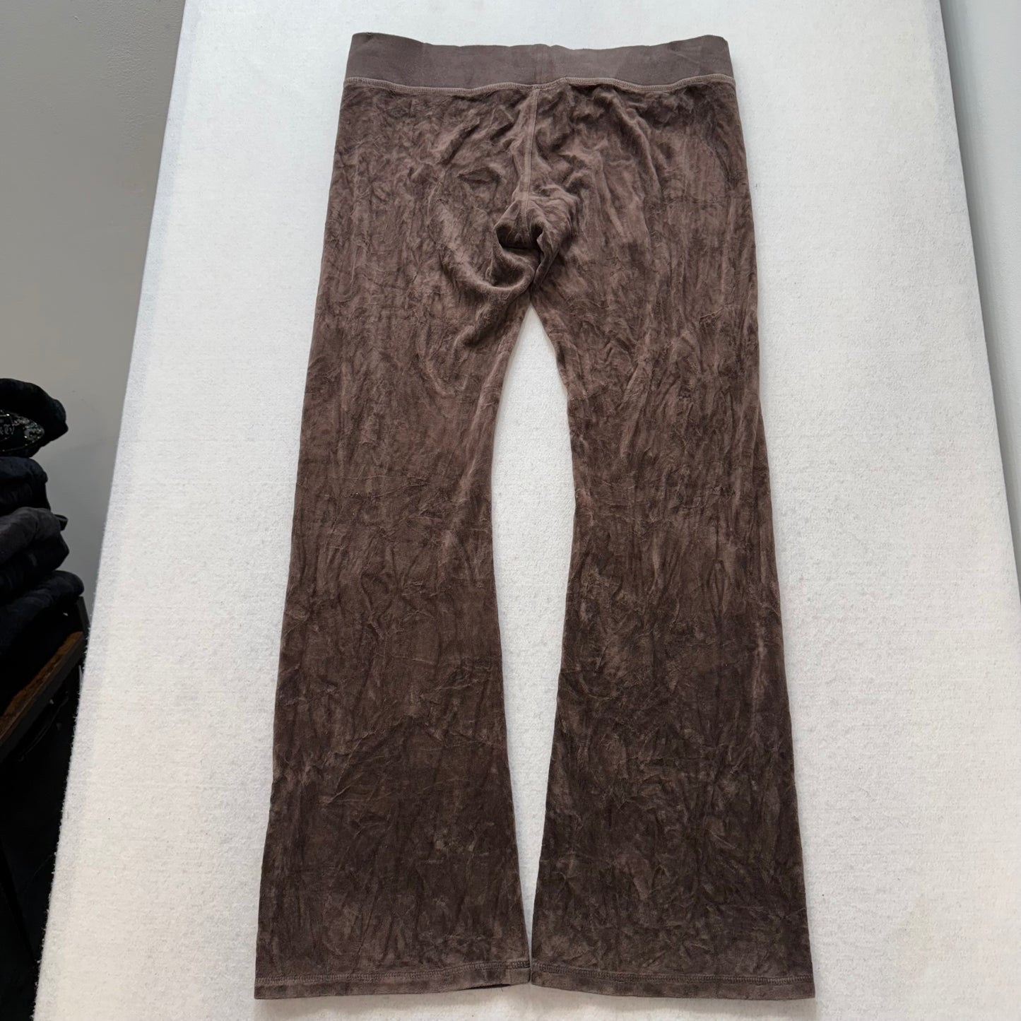 Vintage Juicy Couture Women's Brown Velour Flared Track Pant Crown Logo Size L