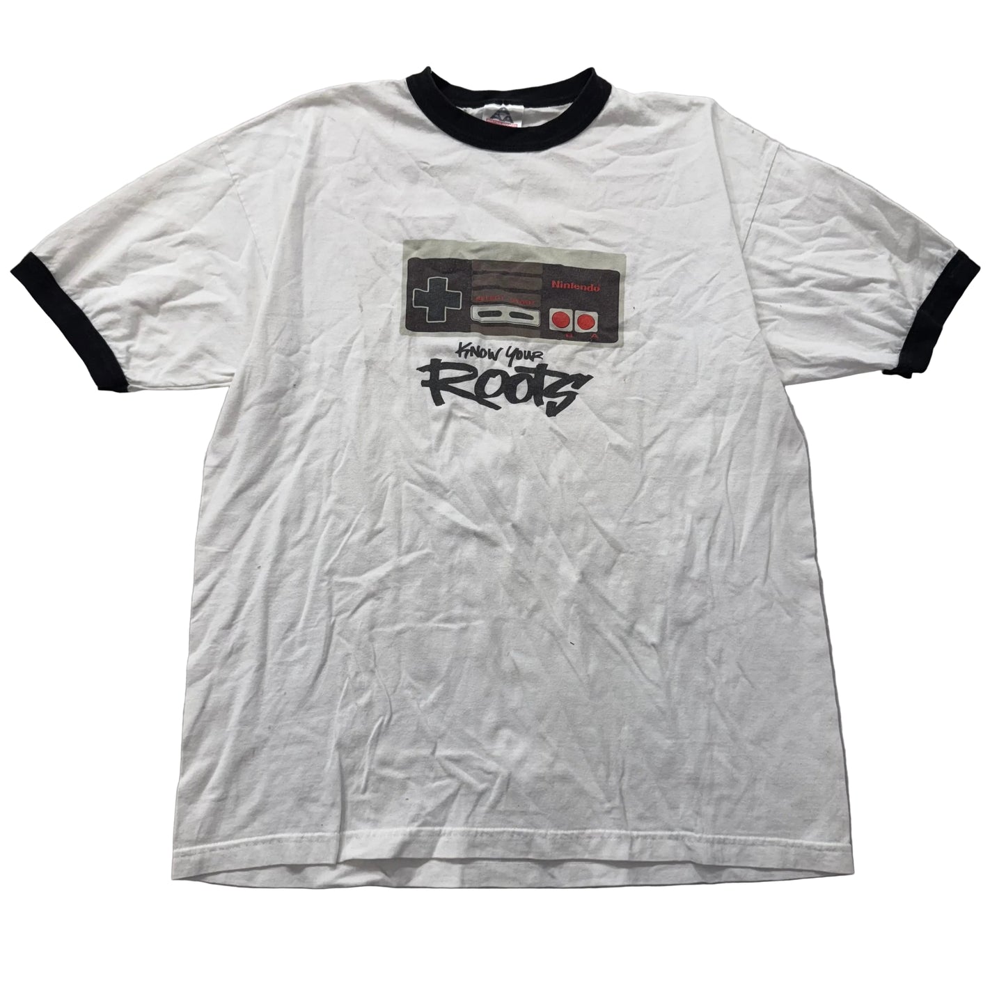 Alstyle Men's White Cotton Ringer T-Shirt Short Sleeves Graphic Tee Size XL