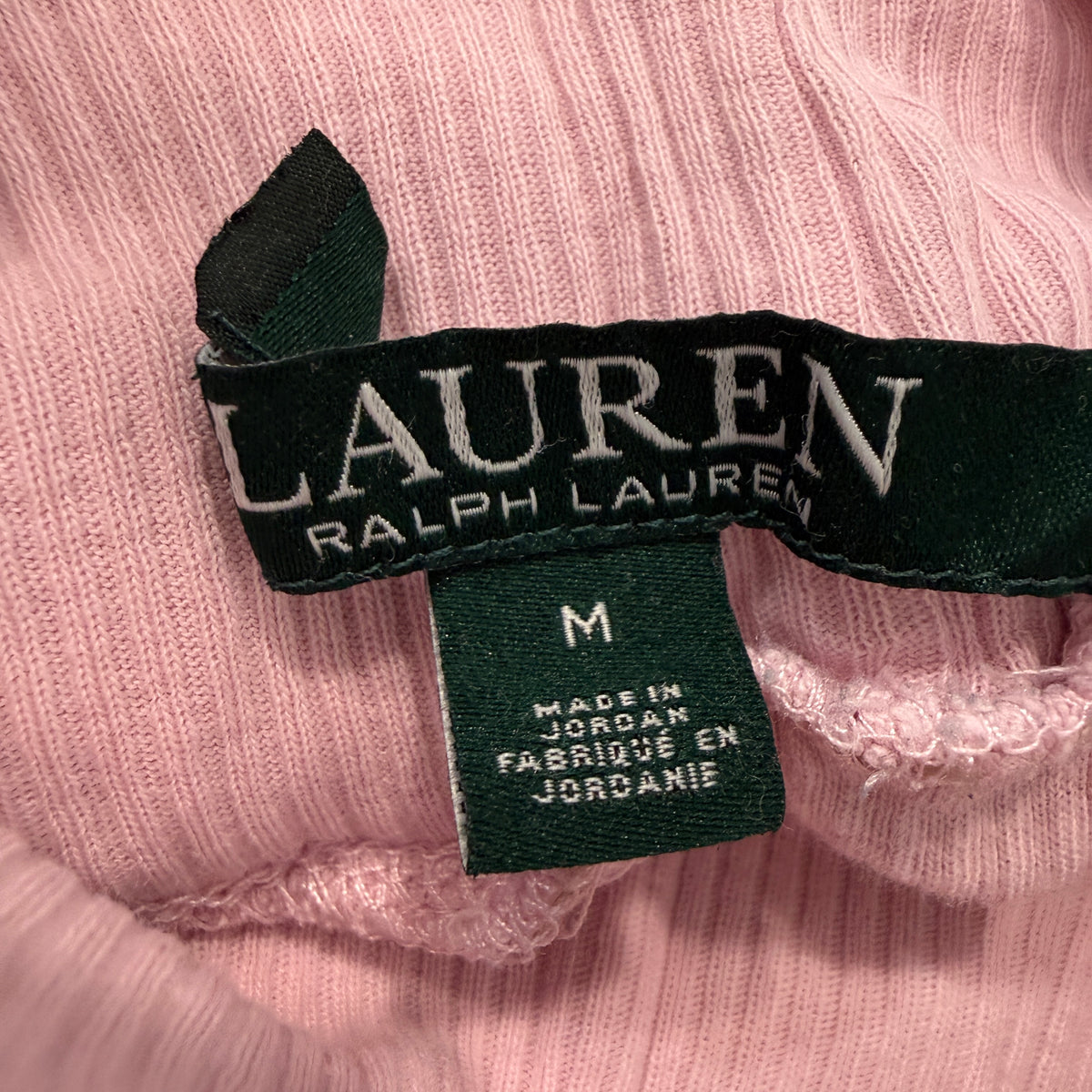 Lauren Ralph Lauren pink turtleneck brand tag