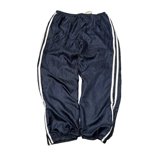 Vintage On Line Men's Navy Blue Nylon Track Pants Fleece Lined Zipper Size L