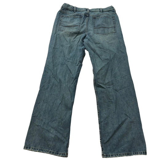 Old Navy Men's Medium Wash Blue Denim Relaxed Straight Wide Leg Jeans Size 36