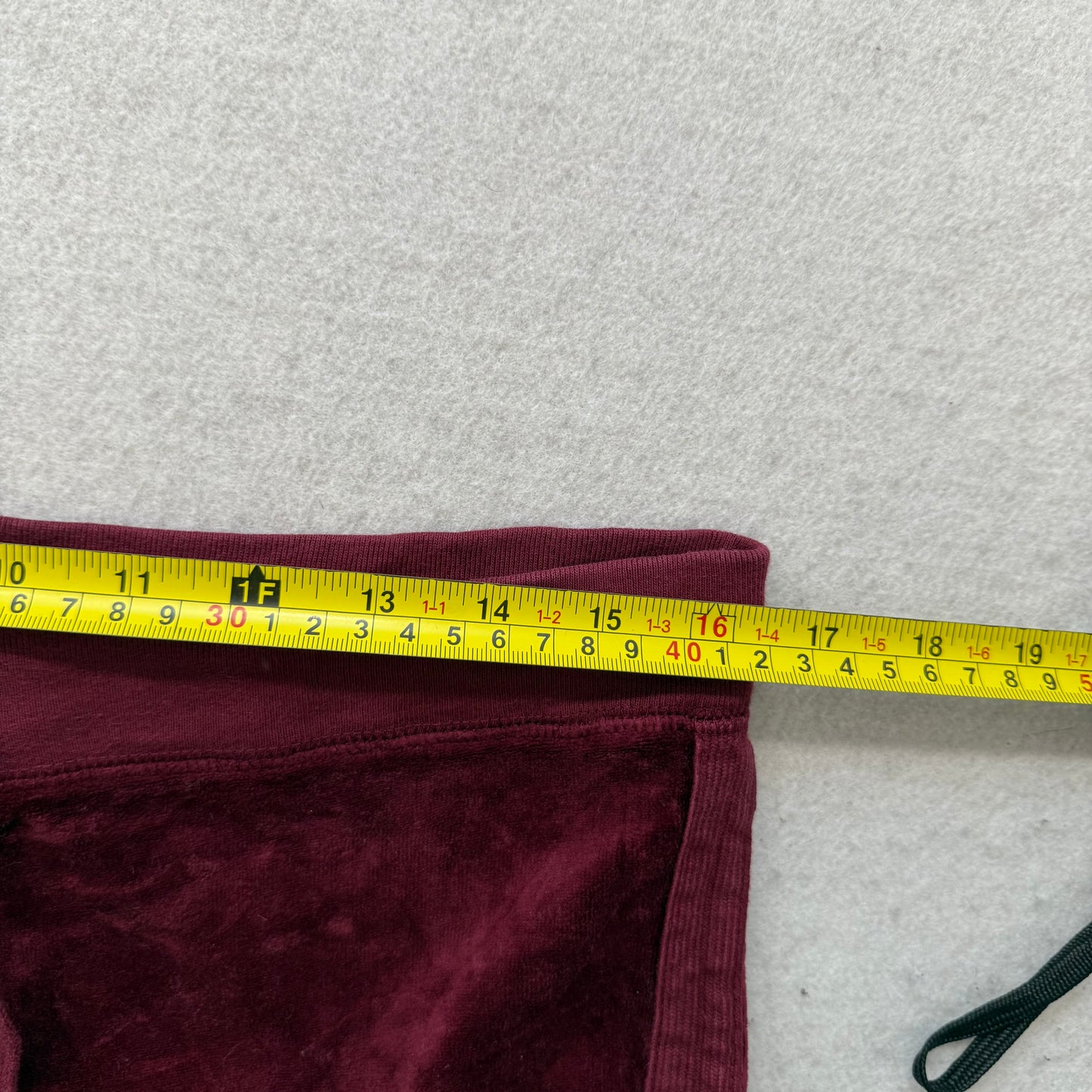 2003 Juicy Couture Women's Burgundy Velour Flared Track Pants Zipper Hem Size S