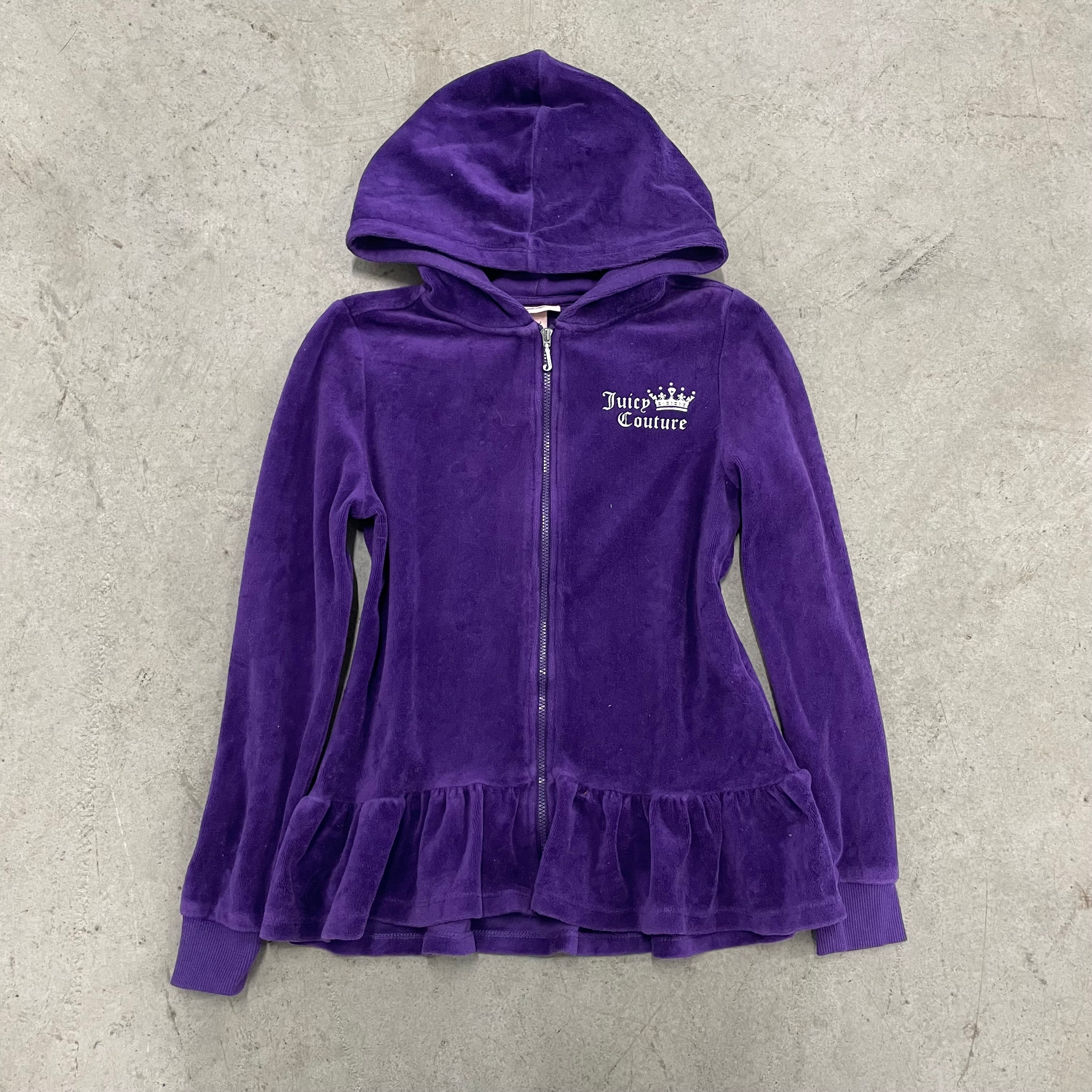 Vintage Juicy Couture purple rhinestone zip up sz 8/10 kids