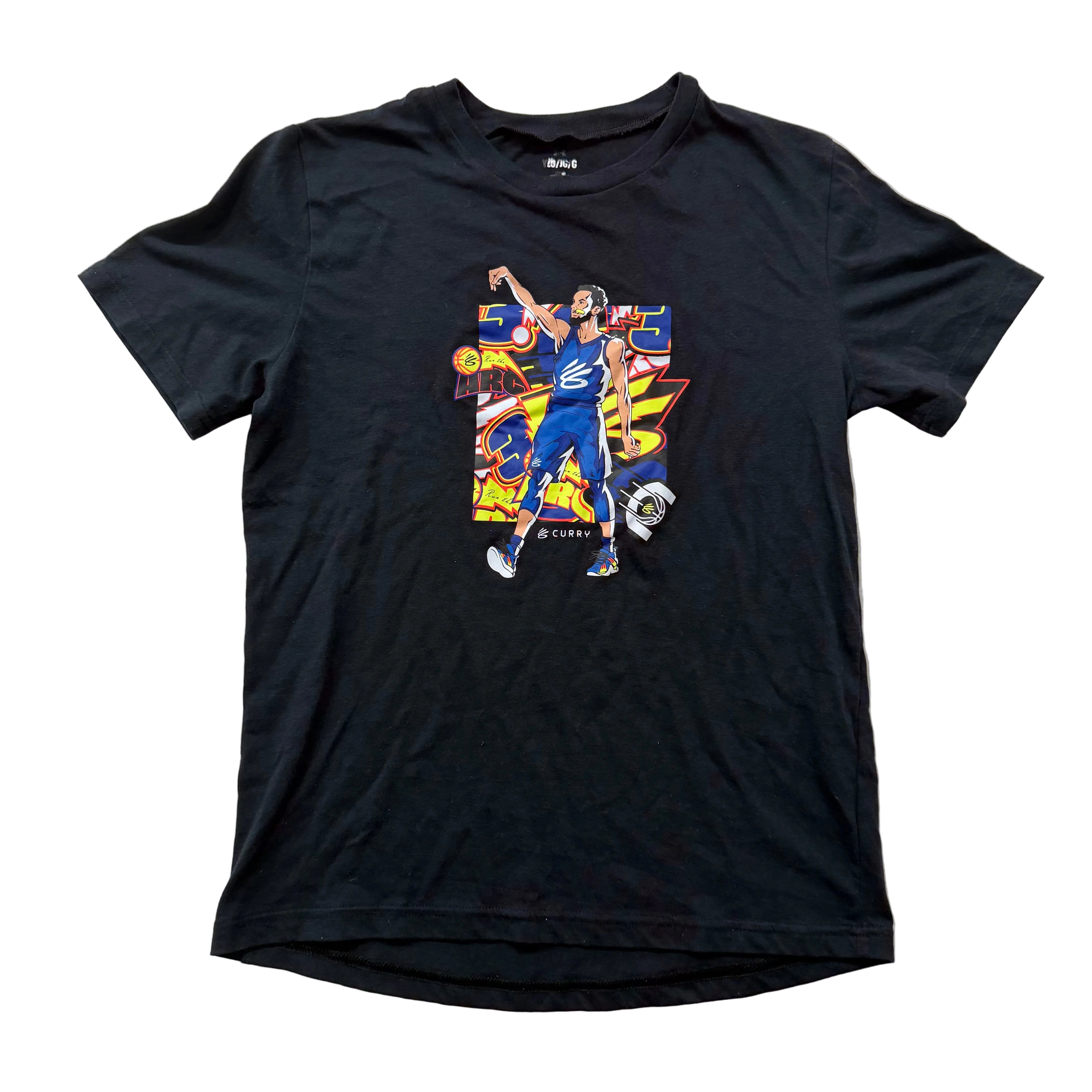 Under Armour Boy's Black Stephen Curry Animated Short Sleeve T-Shirt Size YLG