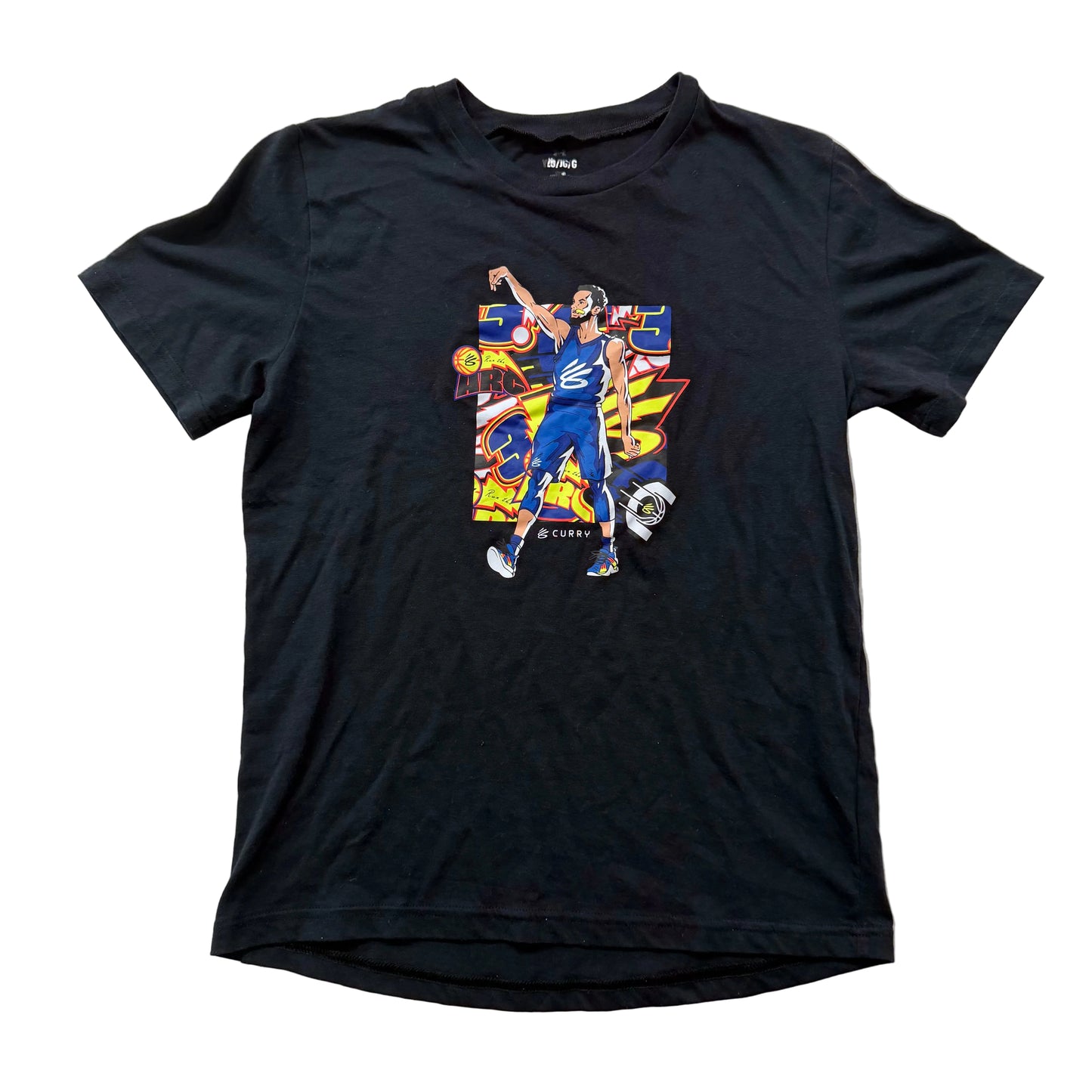 Under Armour Boy's Black Stephen Curry Animated Short Sleeve T-Shirt Size YLG
