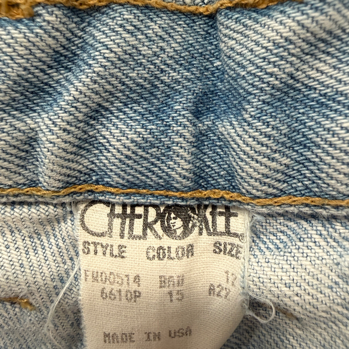Vintage Cherokee Mom Jeans Women's Light Wash Tapered High Rise USA Made Size 12 photo 3